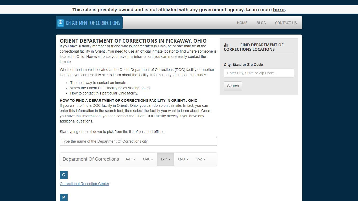 Orient Department of Corrections - Department Of Corrections